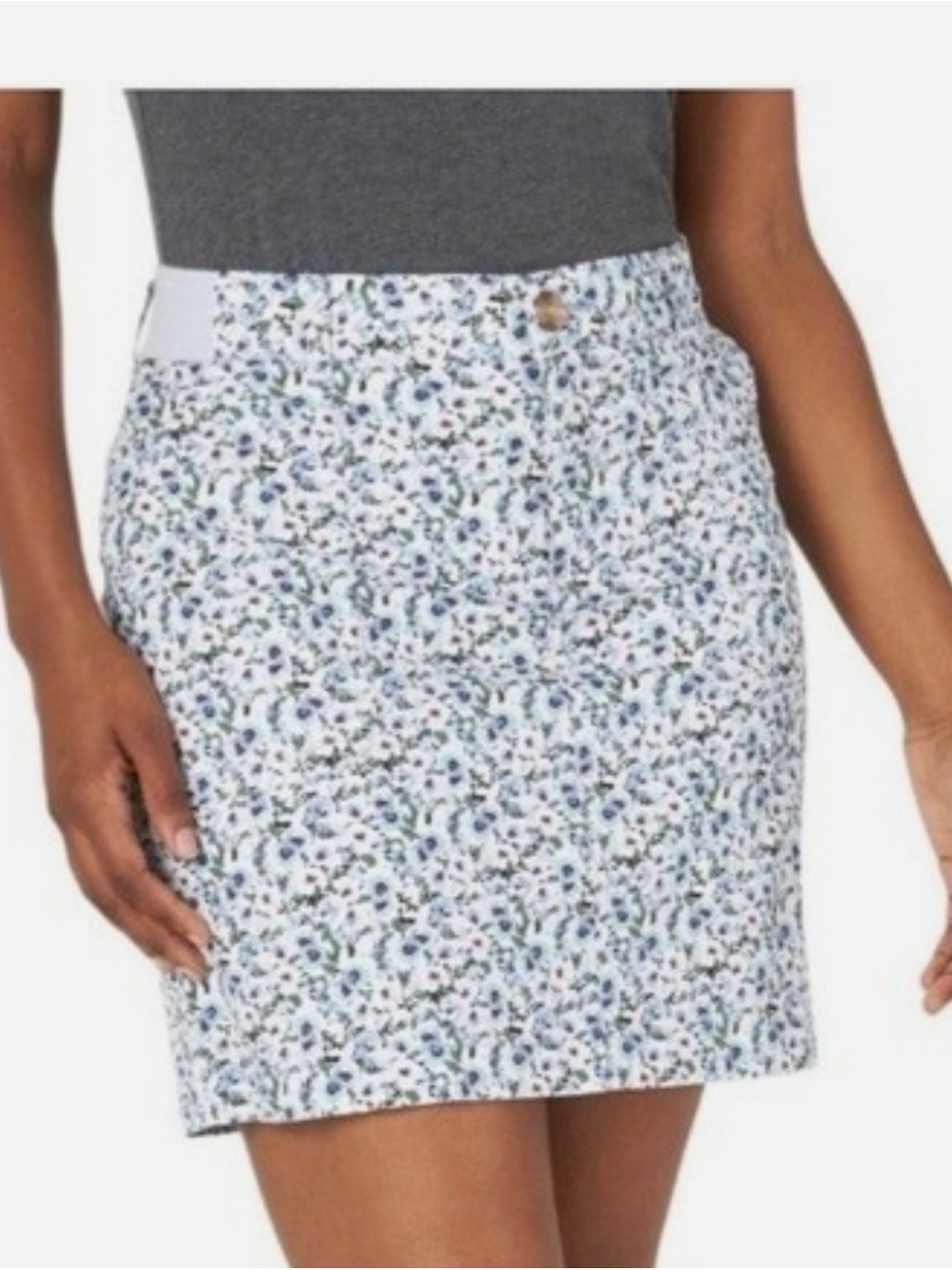 Lee Cotton Skort Floral Mid-Rise Comfort Waistband Regular Fit Sz 14